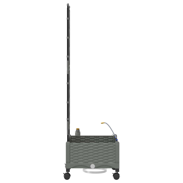Havekrukke med vanding og hjul Lysegrå 40 x 40 x 132 cm PP