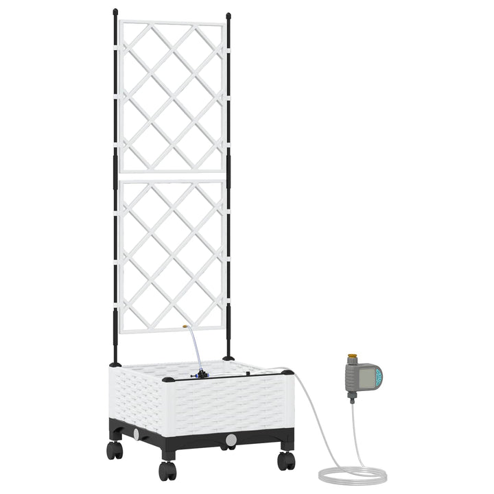 Havekrukke med vanding og hjul Hvid 40 x 40 x 132 cm PP