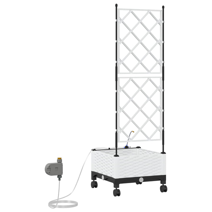 Havekrukke med vanding og hjul Hvid 40 x 40 x 132 cm PP