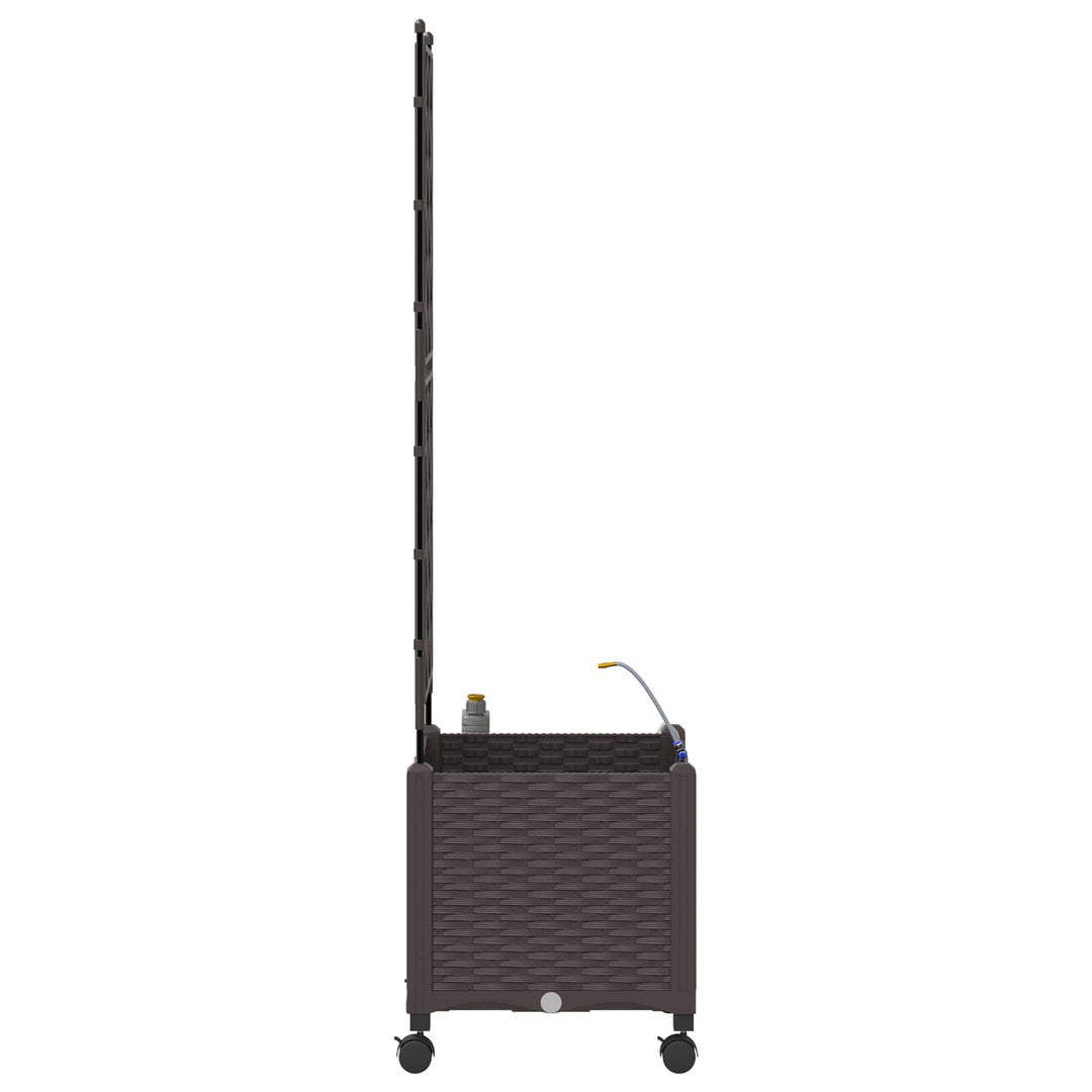 Havekrukke med vanding og hjul Brun 40 x 40 x 148 cm PP
