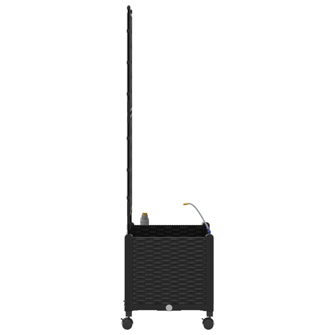 Havekrukke med vanding og hjul Sort 40 x 40 x 148 cm PP