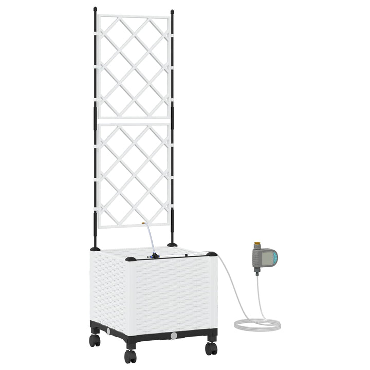 Havekrukke med vanding og hjul Hvid 40 x 40 x 148 cm PP
