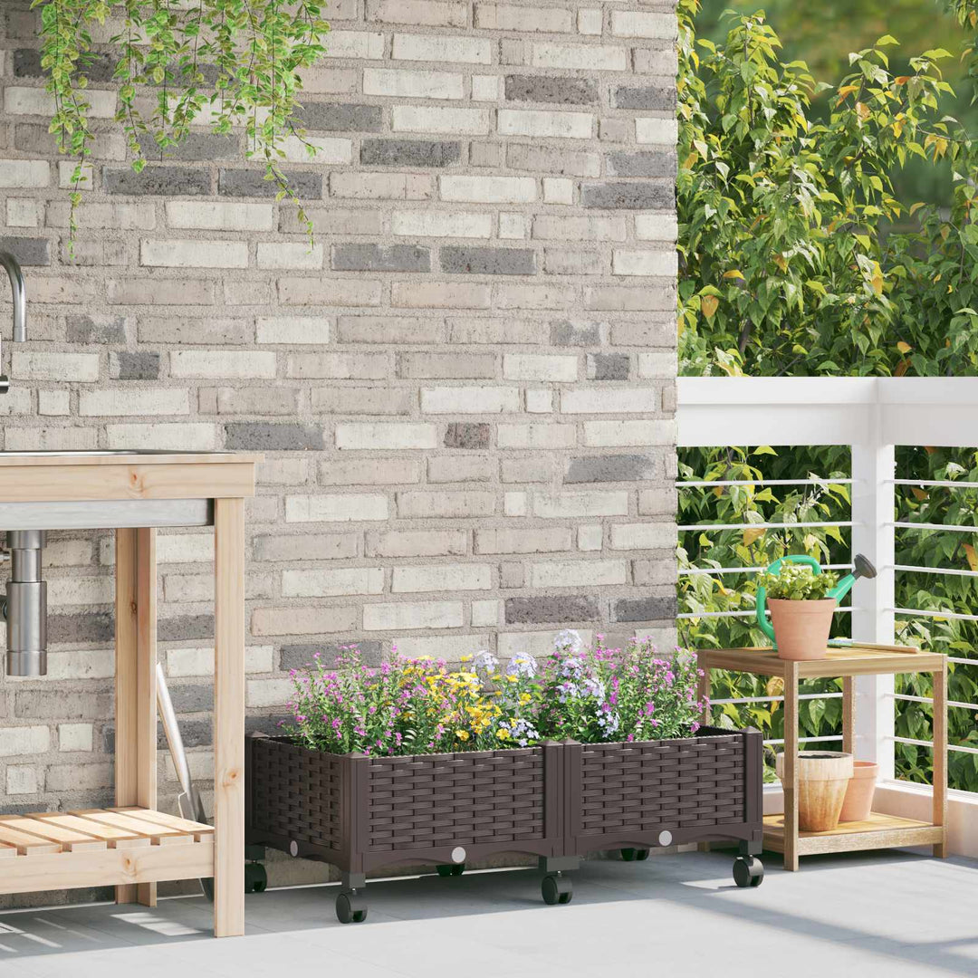 Havekrukke med hjul Brun 80 x 40 x 29 cm PP