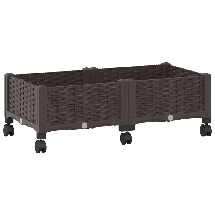 Havekrukke med hjul Brun 80 x 40 x 29 cm PP