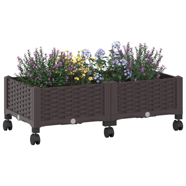 Havekrukke med hjul Brun 80 x 40 x 29 cm PP