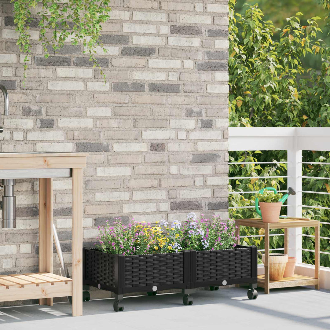 Havekrukke med hjul Sort 80 x 40 x 29 cm PP