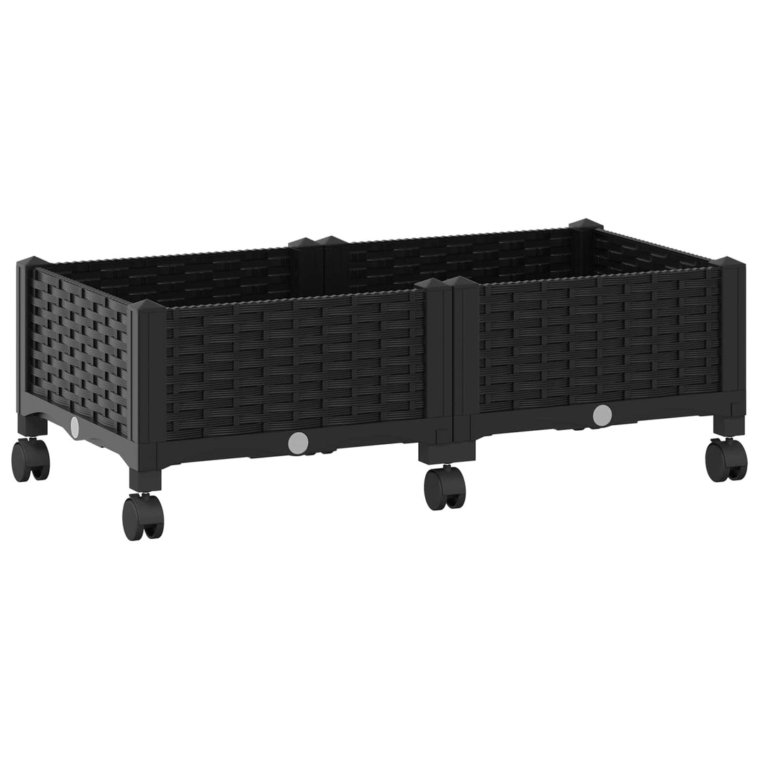 Havekrukke med hjul Sort 80 x 40 x 29 cm PP