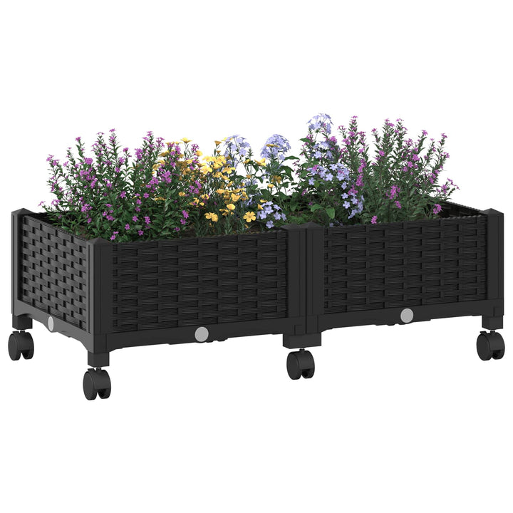 Havekrukke med hjul Sort 80 x 40 x 29 cm PP