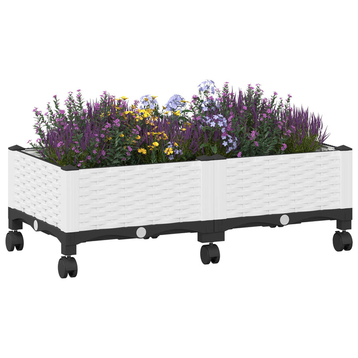 Havekrukke med hjul Hvid 80 x 40 x 33 cm PP