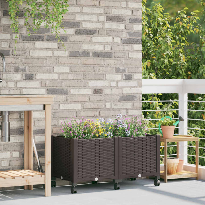 Havekrukke med hjul Brun 80 x 40 x 44 cm PP