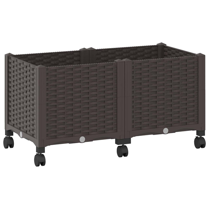 Havekrukke med hjul Brun 80 x 40 x 44 cm PP