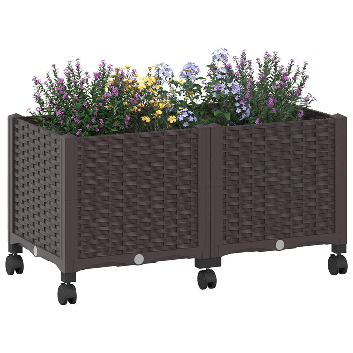 Havekrukke med hjul Brun 80 x 40 x 44 cm PP