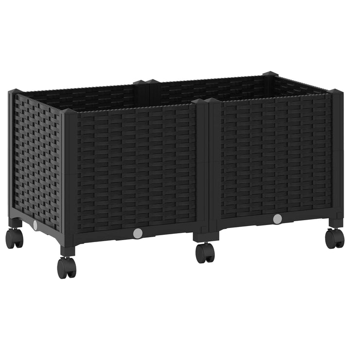 Havekrukke med hjul Sort 80 x 40 x 44 cm PP