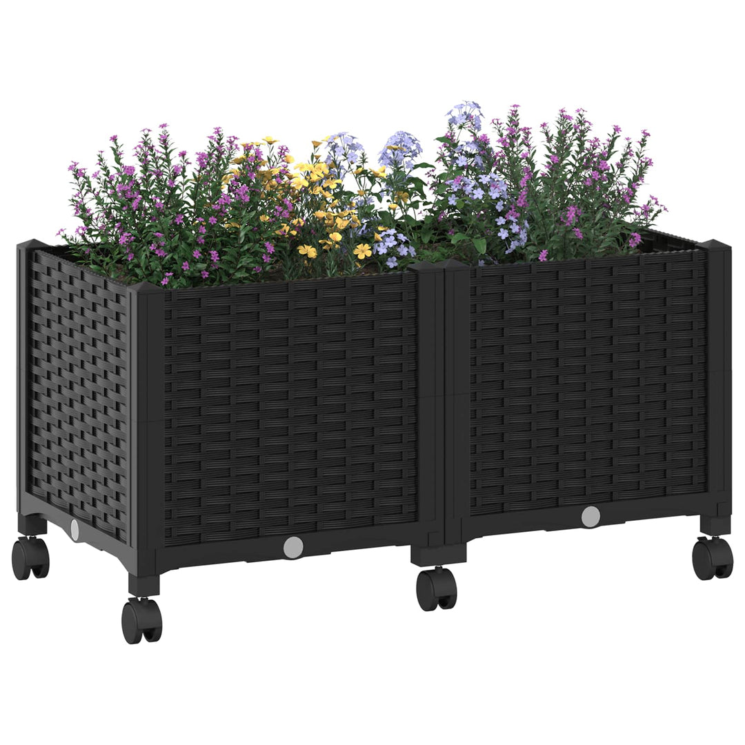 Havekrukke med hjul Sort 80 x 40 x 44 cm PP