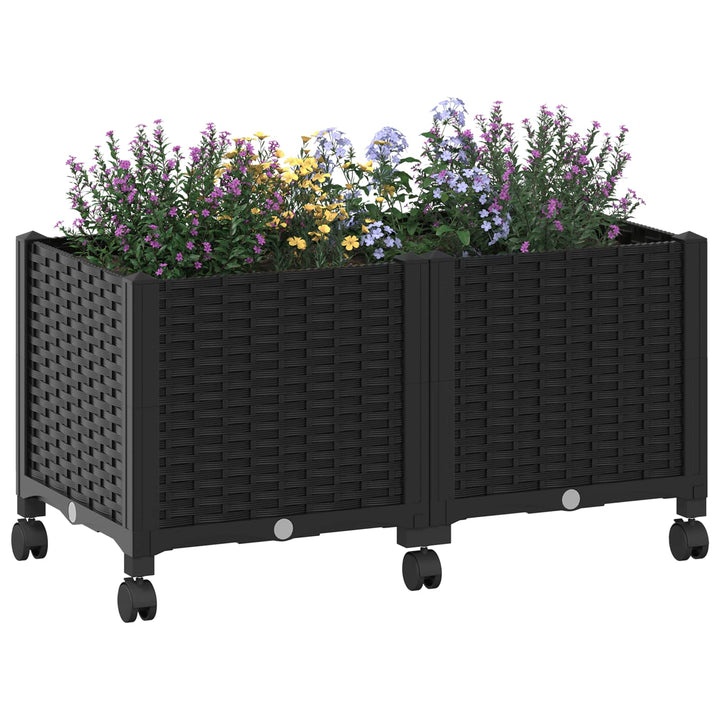 Havekrukke med hjul Sort 80 x 40 x 44 cm PP