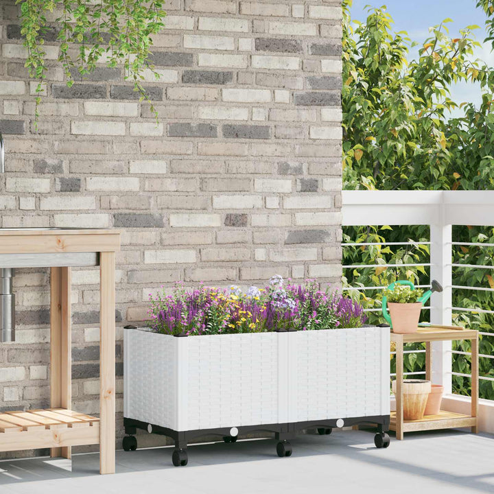Havekrukke med hjul Hvid 80 x 40 x 48 cm PP