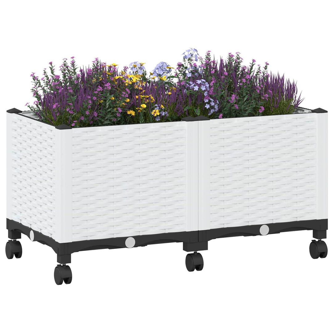 Havekrukke med hjul Hvid 80 x 40 x 48 cm PP