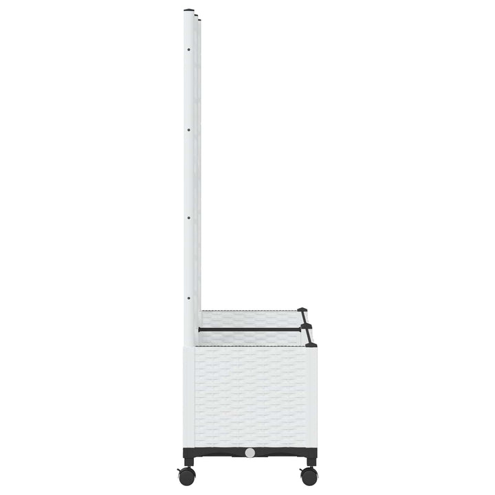 Haveplantekasse med espalier og hjul Hvid 80 x 40 x 146 cm PP