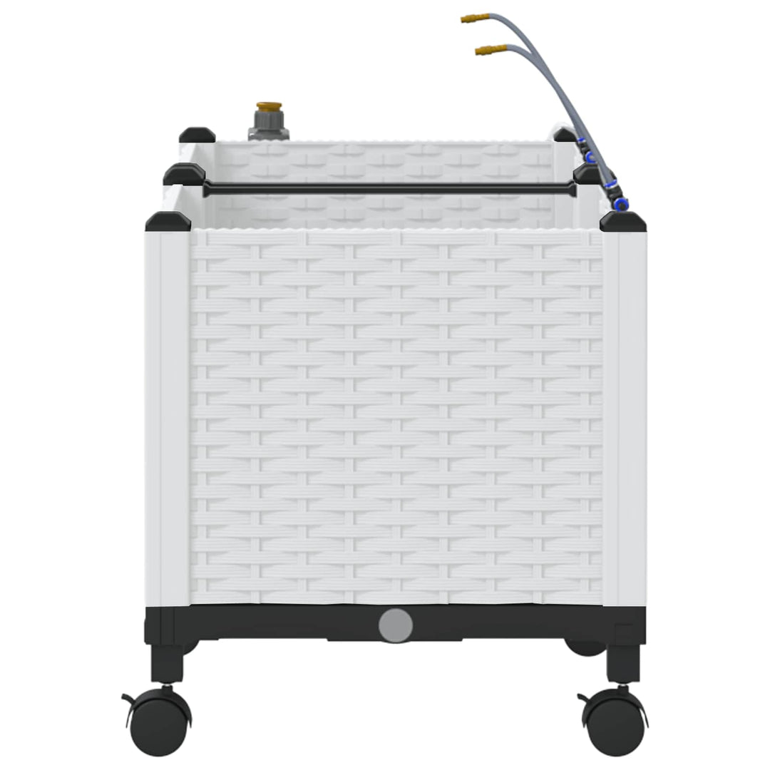 Havekrukke med vanding og hjul 2 stk. Hvid 80 x 40 x 43,5 cm PP