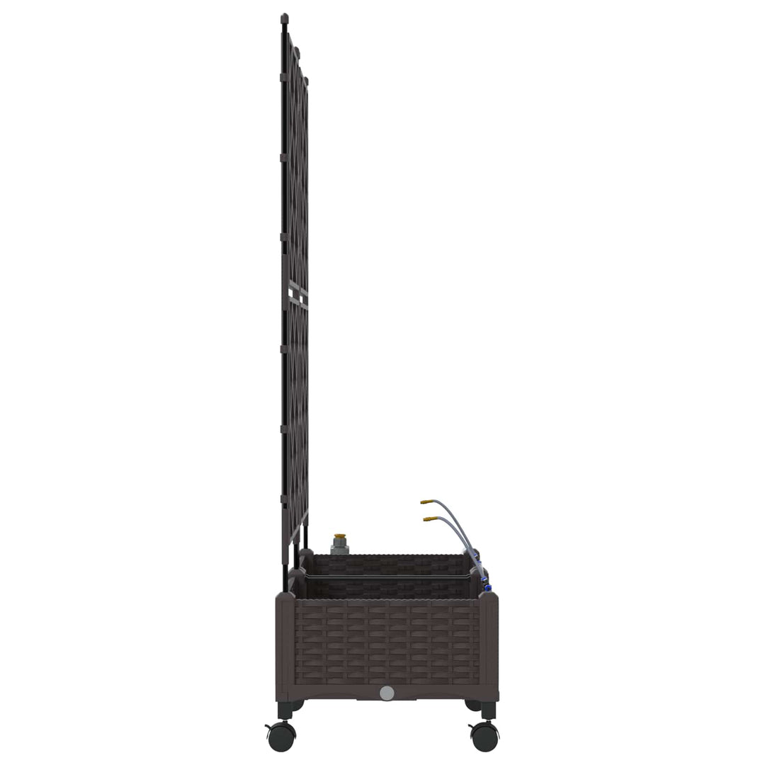 Havekrukke med vanding og hjul 2 stk. Brun 80 x 40 x 132 cm PP