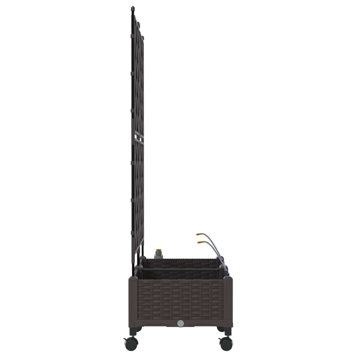 Havekrukke med vanding og hjul 2 stk. Brun 80 x 40 x 132 cm PP