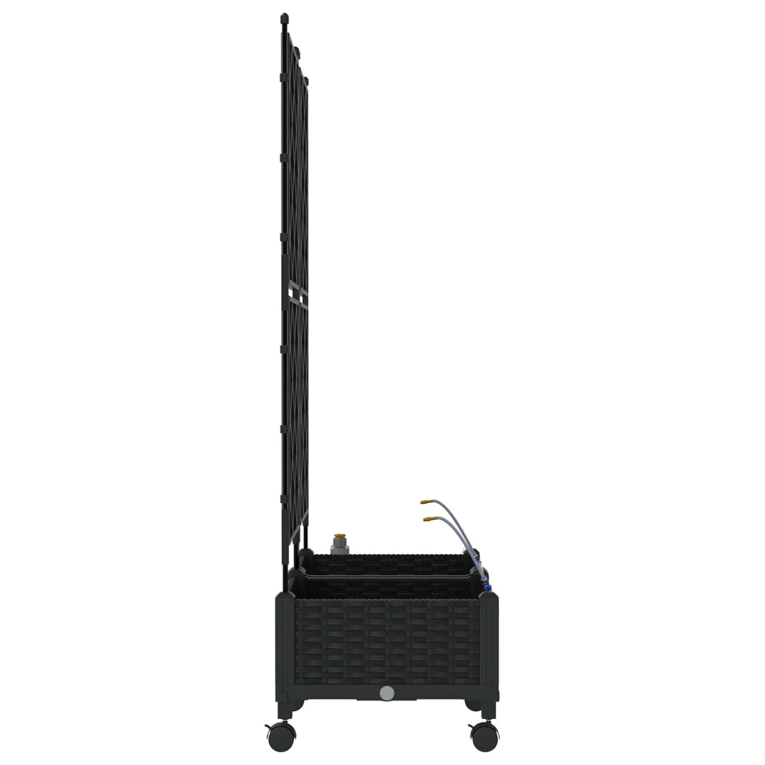 Havekrukke med vanding og hjul 2 stk. Sort 80 x 40 x 132 cm PP