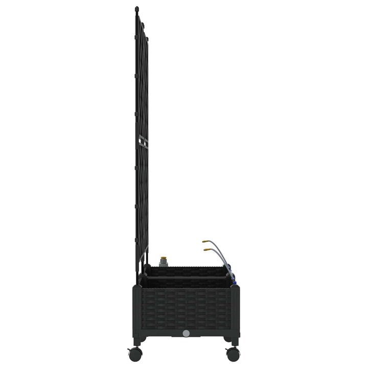 Havekrukke med vanding og hjul 2 stk. Sort 80 x 40 x 132 cm PP