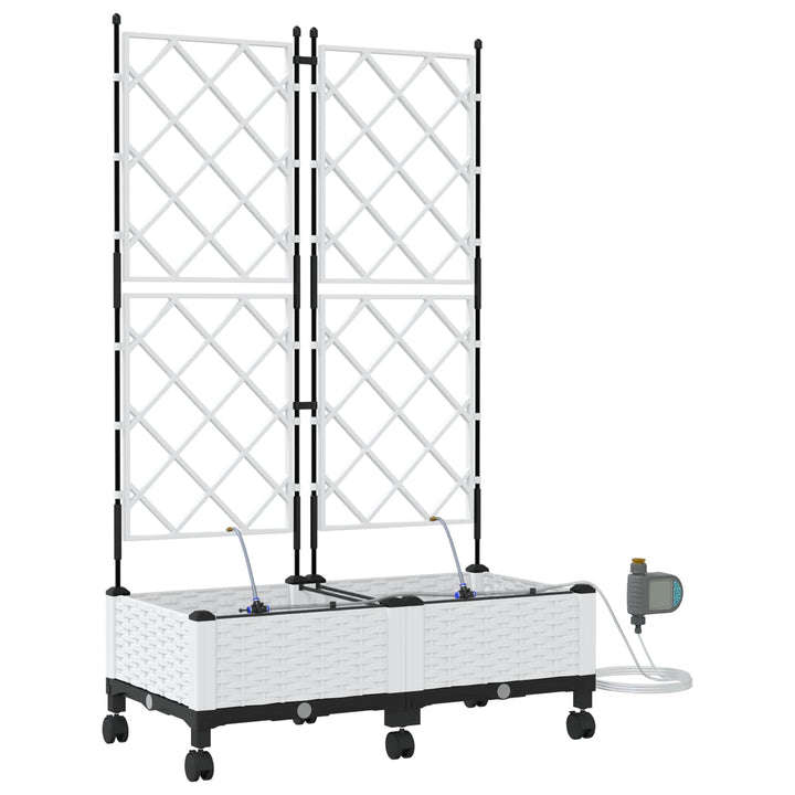 Havekrukke med vanding og hjul 2 stk. Hvid 80 x 40 x 132 cm PP