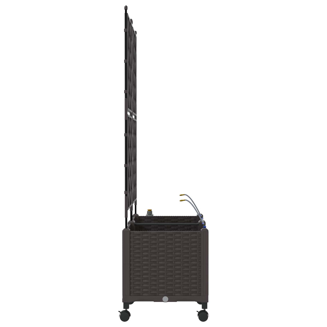 Havekrukke med vanding og hjul 2 stk. Brun 80 x 40 x 148 cm PP