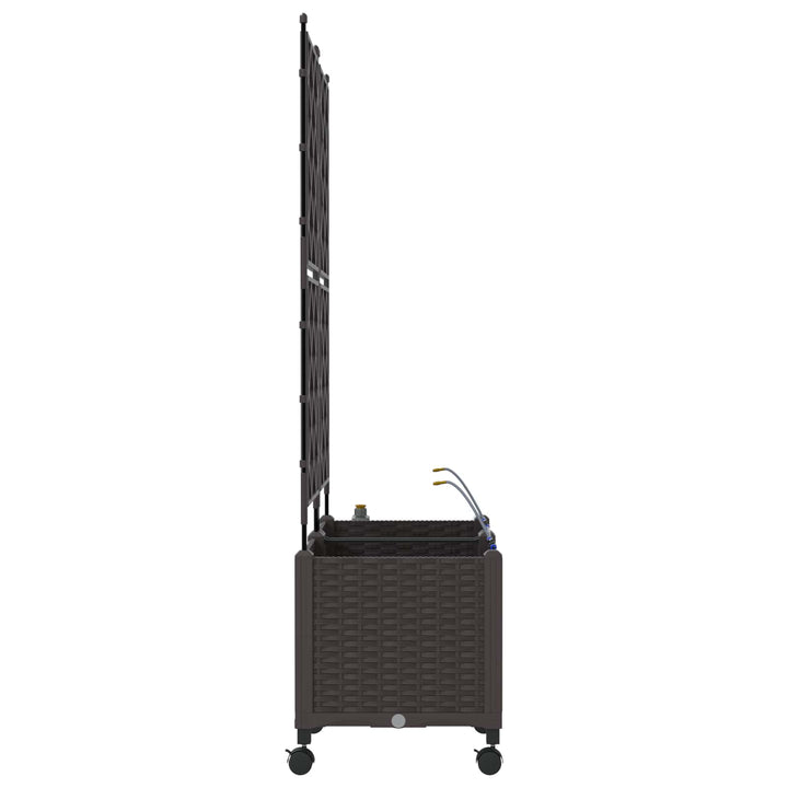 Havekrukke med vanding og hjul 2 stk. Brun 80 x 40 x 148 cm PP