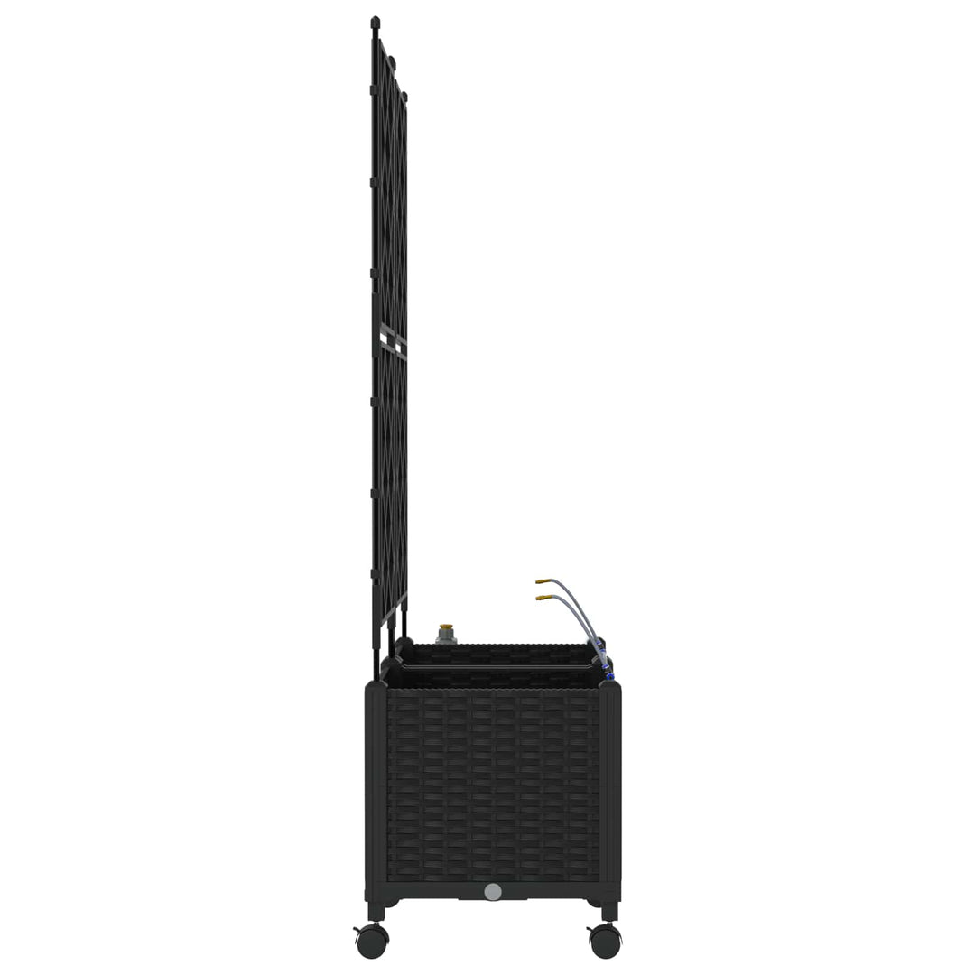 Havekrukke med vanding og hjul 2 stk. Sort 80 x 40 x 148 cm PP