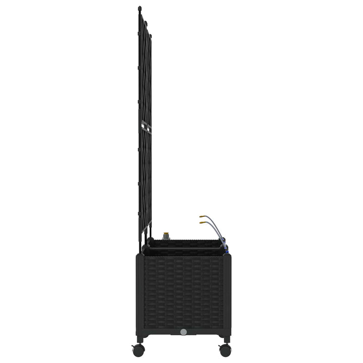 Havekrukke med vanding og hjul 2 stk. Sort 80 x 40 x 148 cm PP
