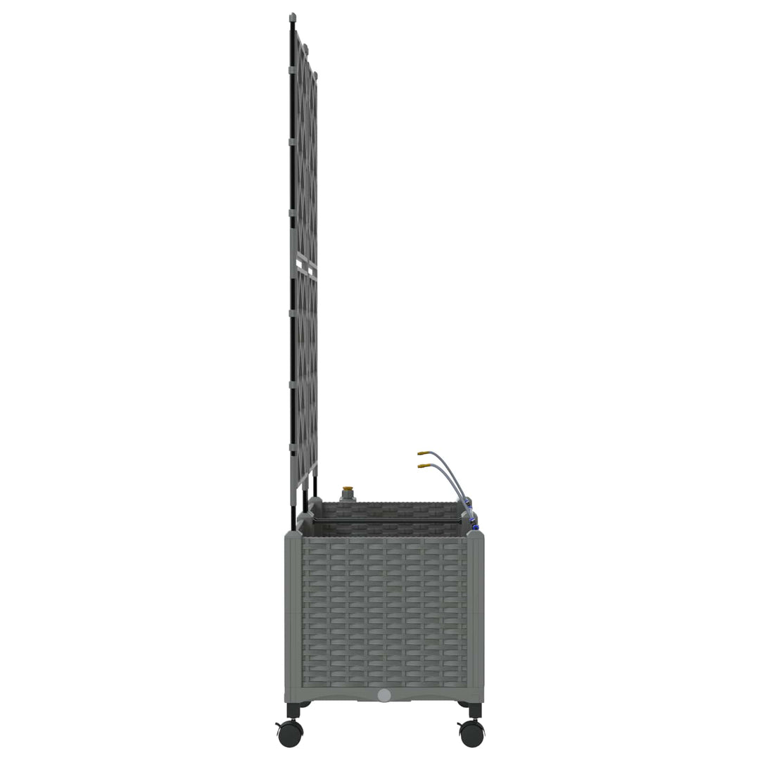 Havekrukke med vanding og hjul 2 stk. Lysegrå 80 x 40 x 148 cm