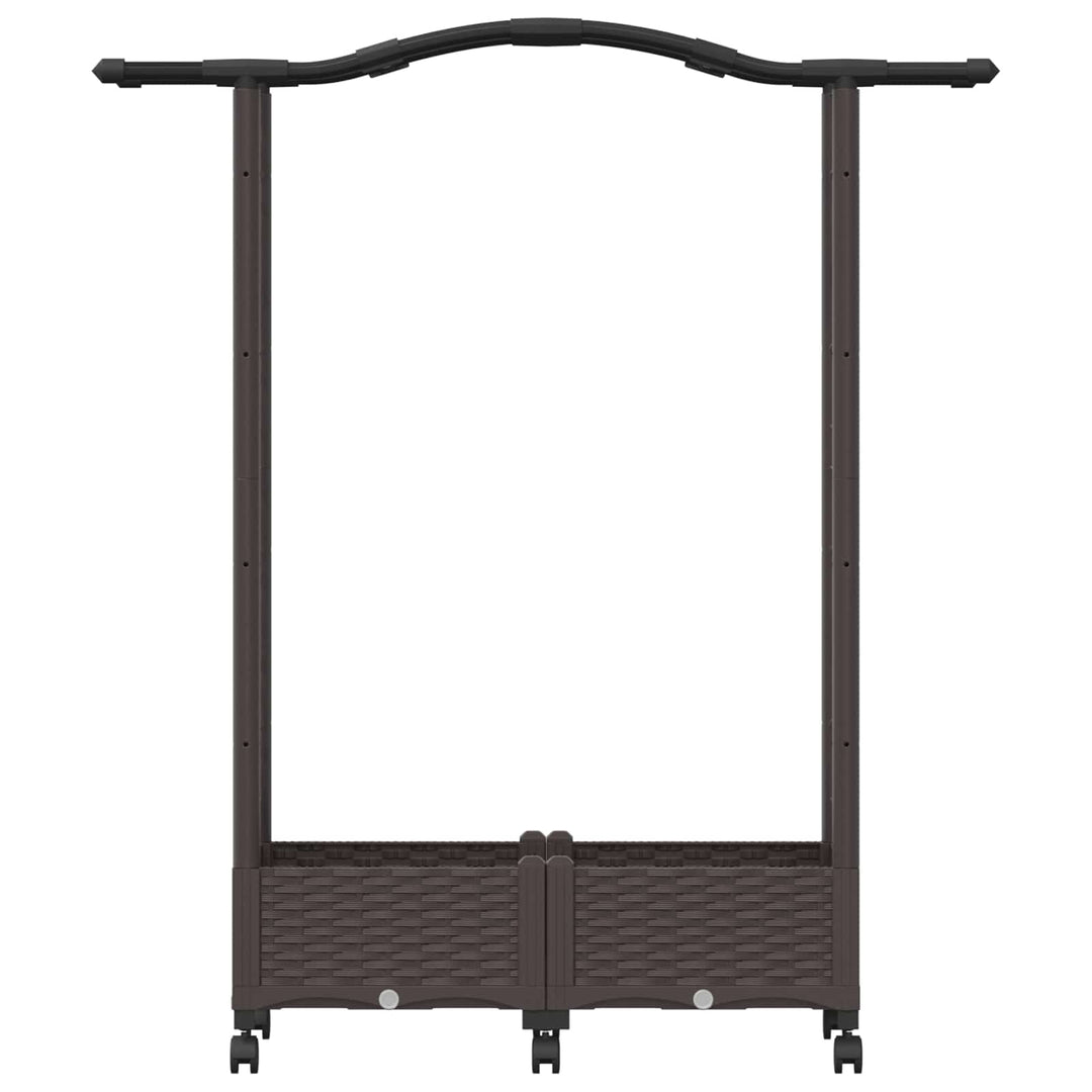 Hævet Bed med Trellis og Tag Brun 124 x 40 x 129 cm PP