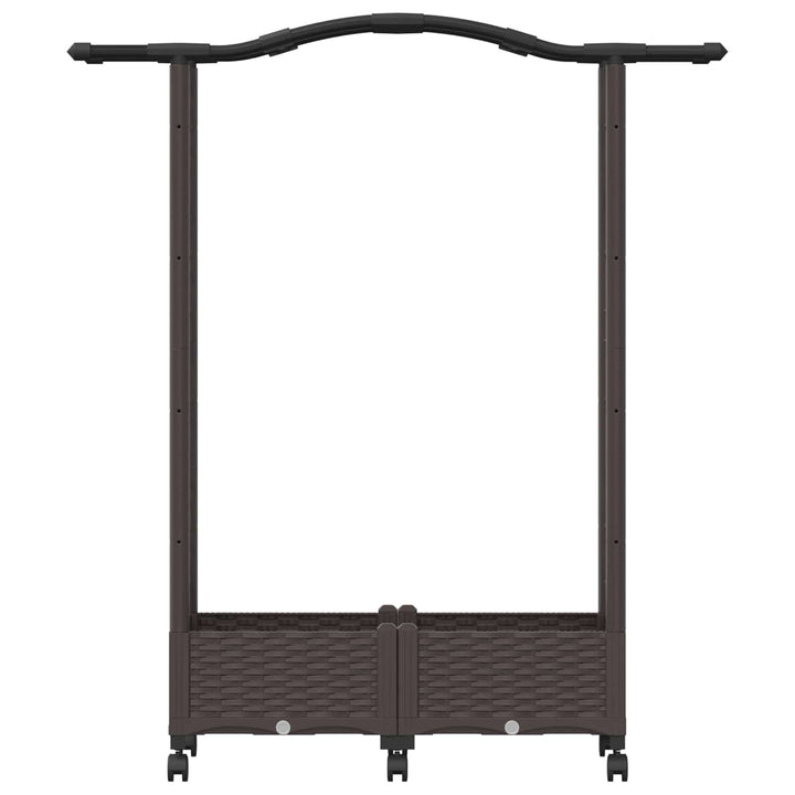 Hævet Bed med Trellis og Tag Brun 124 x 40 x 129 cm PP