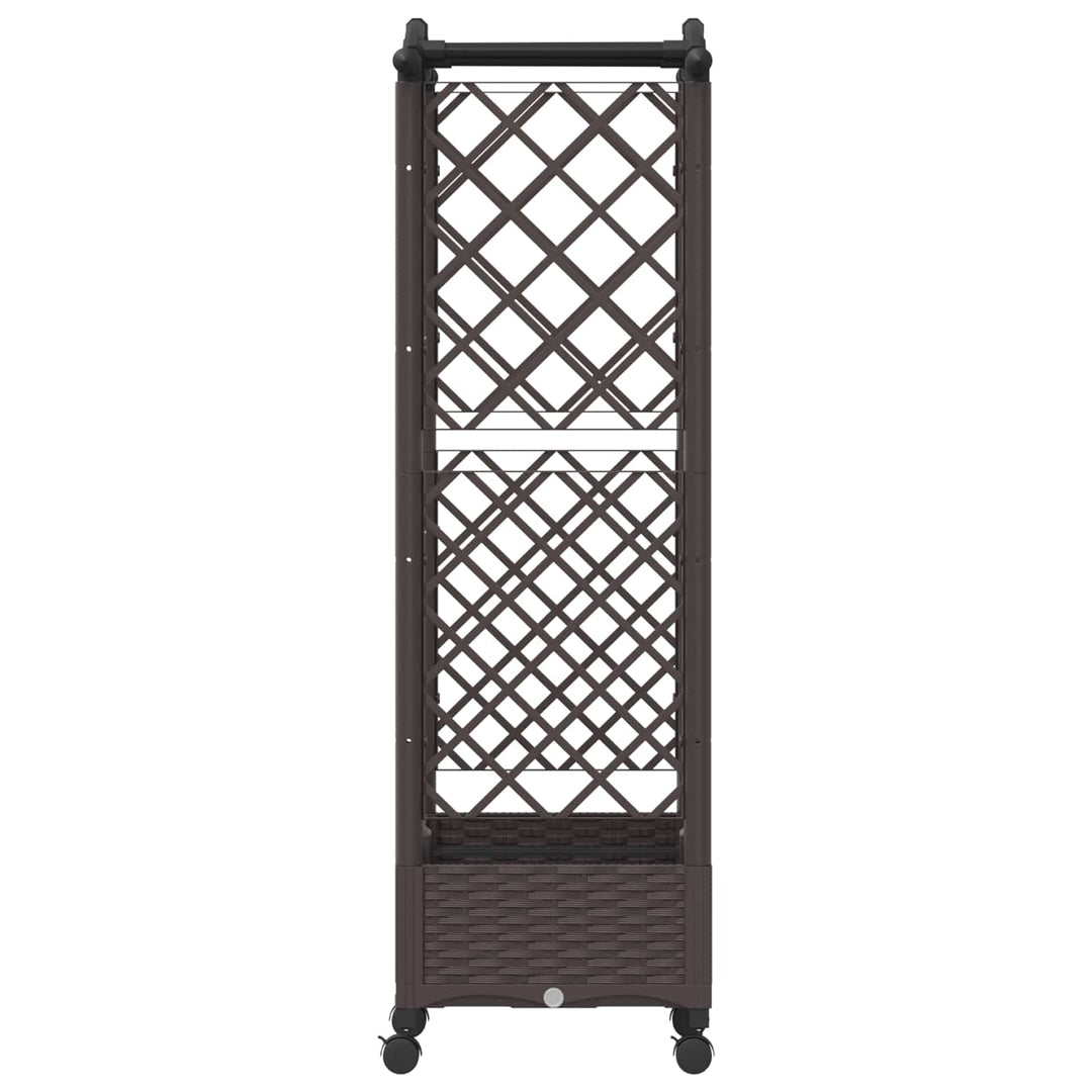 Hævet Bed med Trellis og Tag Brun 124 x 40 x 129 cm PP