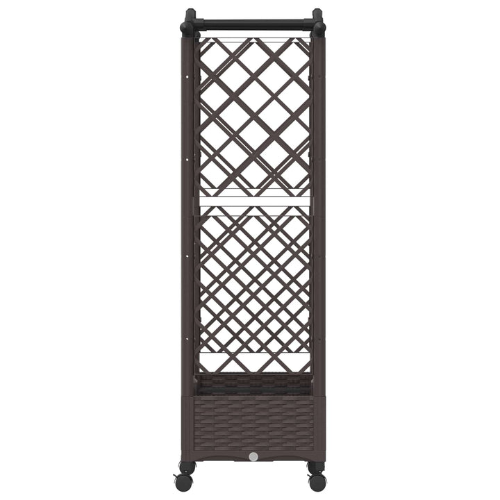 Hævet Bed med Trellis og Tag Brun 124 x 40 x 129 cm PP