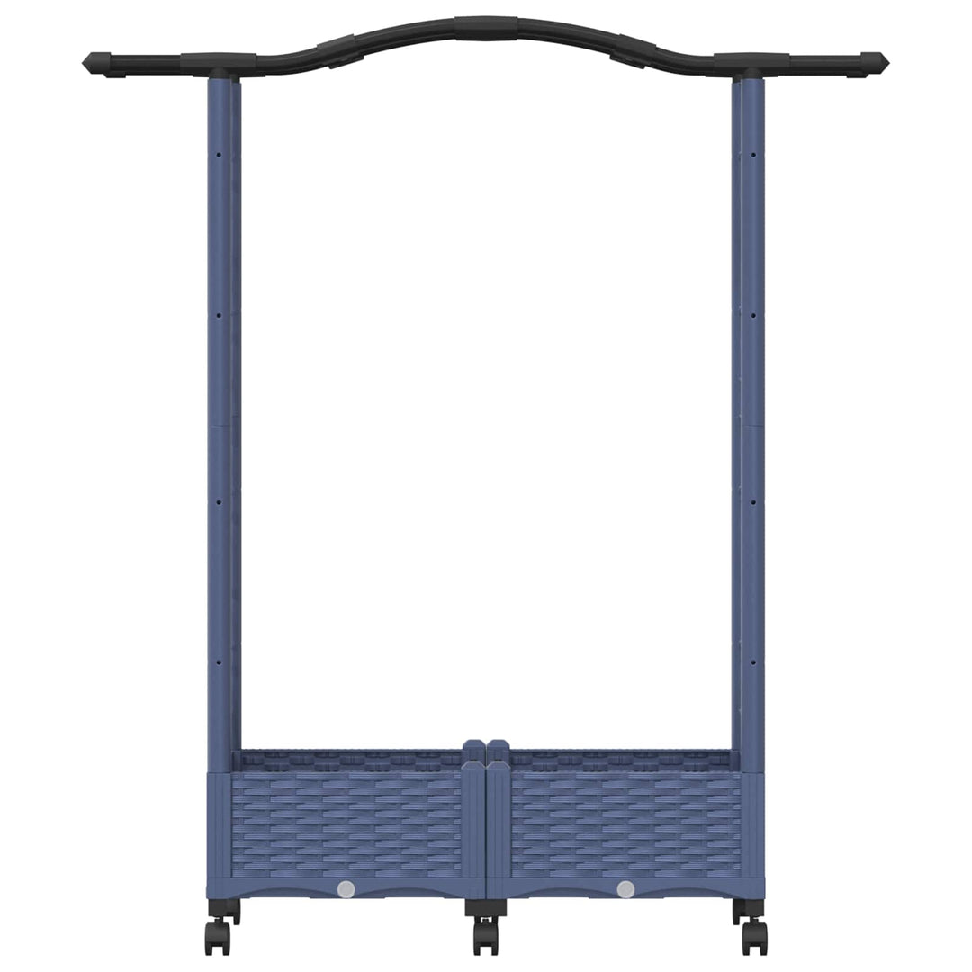 Hævet Bed med Trellis og Tag Grå 124 x 40 x 129 cm PP
