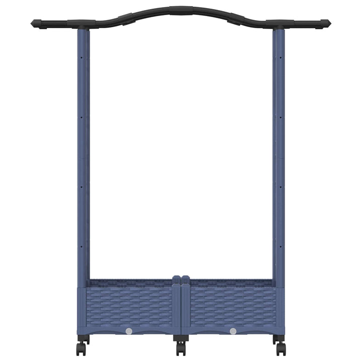 Hævet Bed med Trellis og Tag Grå 124 x 40 x 129 cm PP