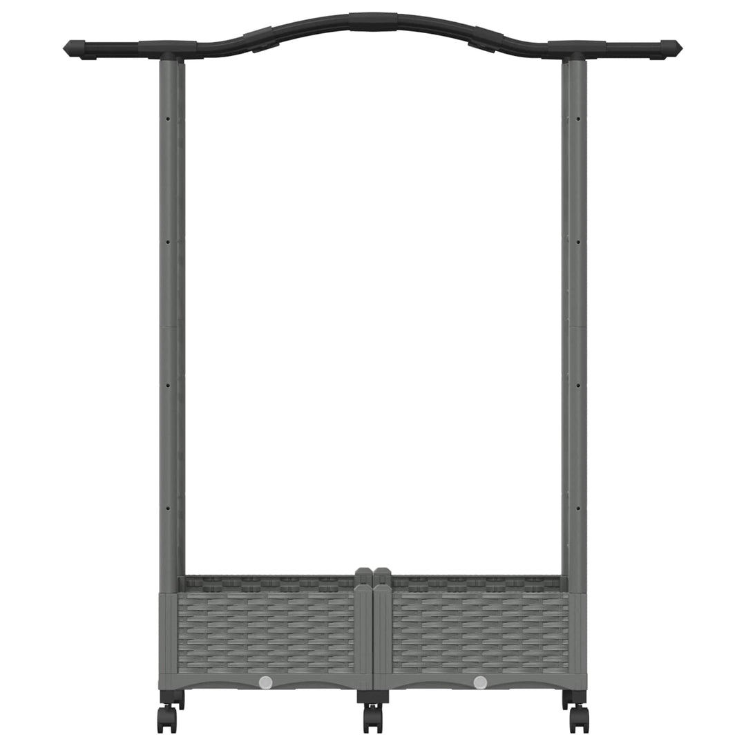 Hævet Bed med Trellis og Tag Lysegrå 124 x 40 x 129 cm PP