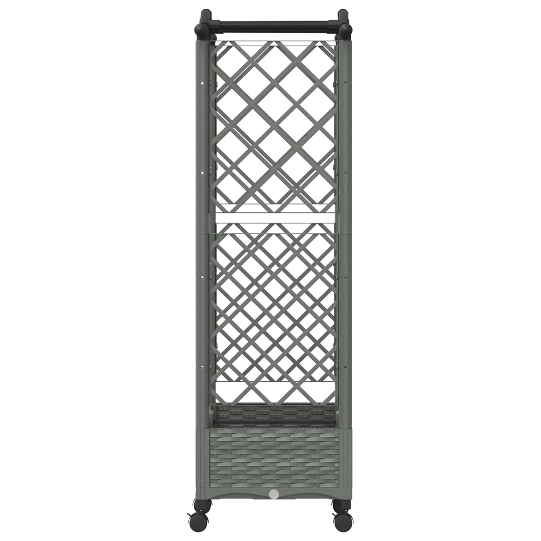 Hævet Bed med Trellis og Tag Lysegrå 124 x 40 x 129 cm PP