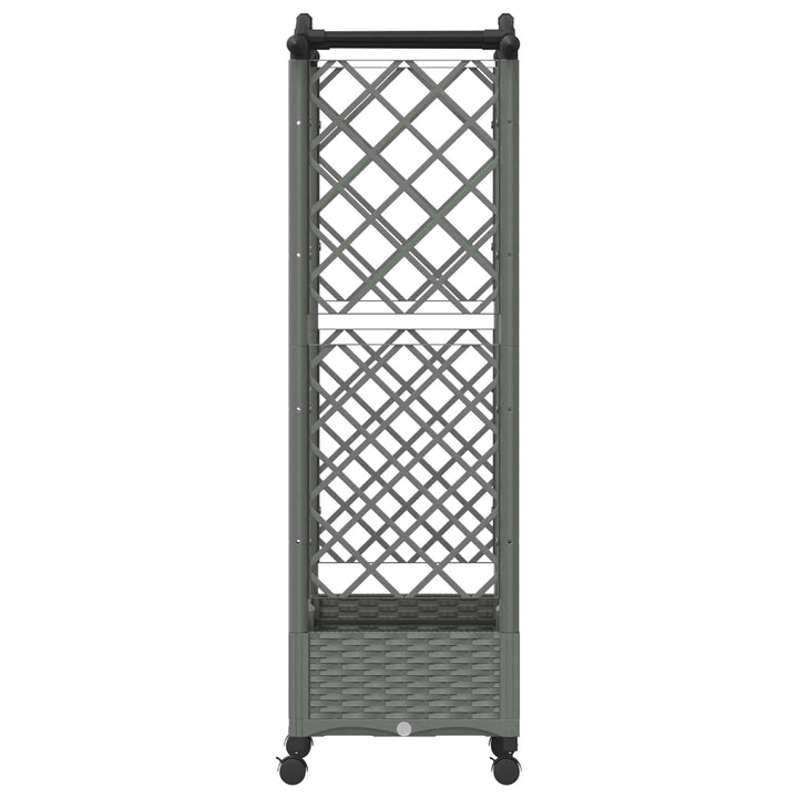 Hævet Bed med Trellis og Tag Lysegrå 124 x 40 x 129 cm PP