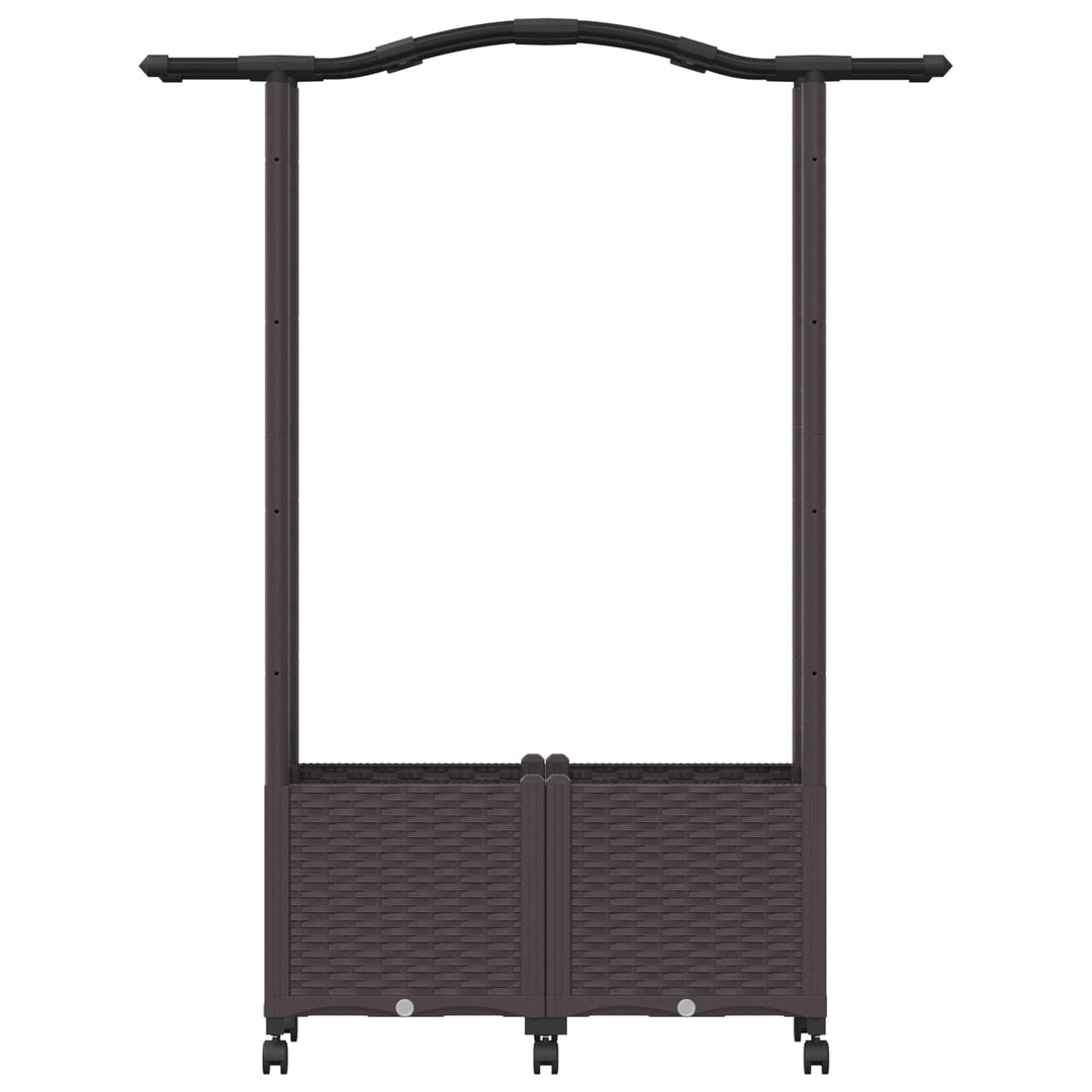 Hævet Bed med Trellis og Tag Brun 125 x 40 x 144 cm PP