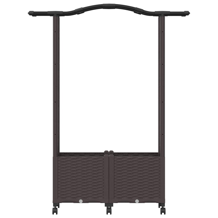 Hævet Bed med Trellis og Tag Brun 125 x 40 x 144 cm PP