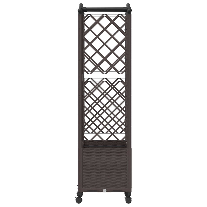 Hævet Bed med Trellis og Tag Brun 125 x 40 x 144 cm PP