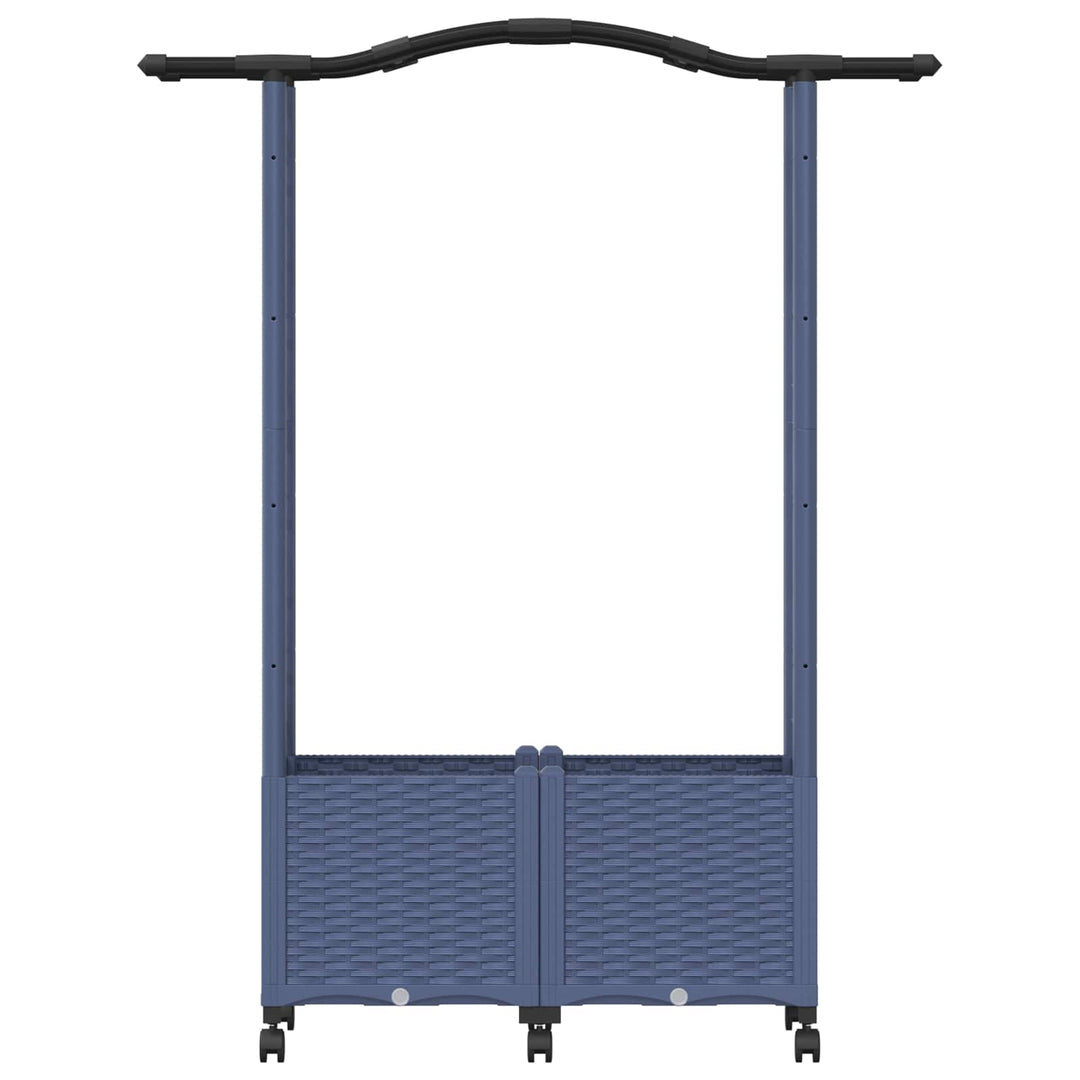 Hævet Bed med Trellis og Tag Grå 125 x 40 x 144 cm PP