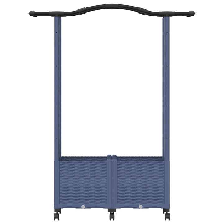 Hævet Bed med Trellis og Tag Grå 125 x 40 x 144 cm PP
