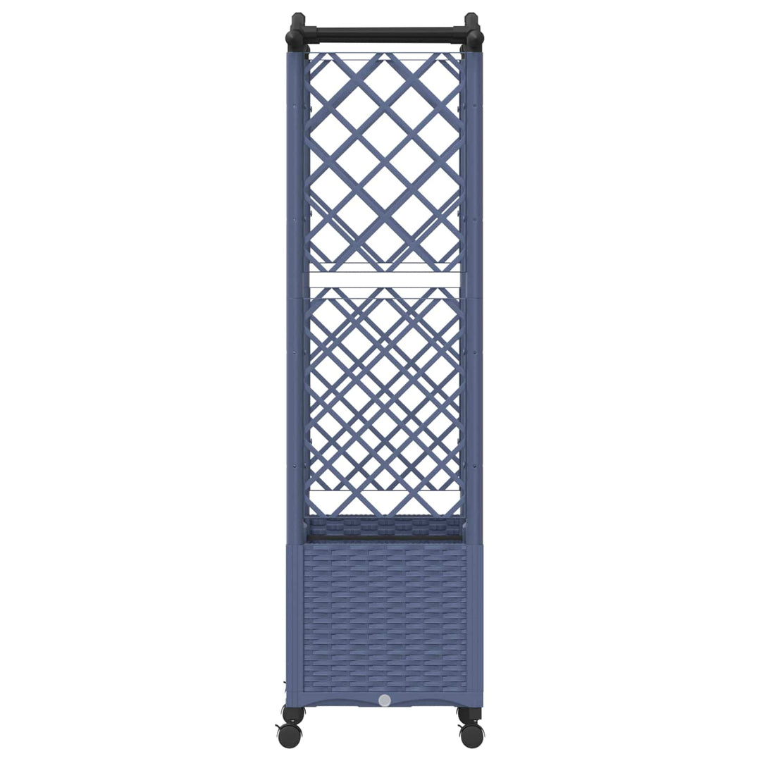 Hævet Bed med Trellis og Tag Grå 125 x 40 x 144 cm PP