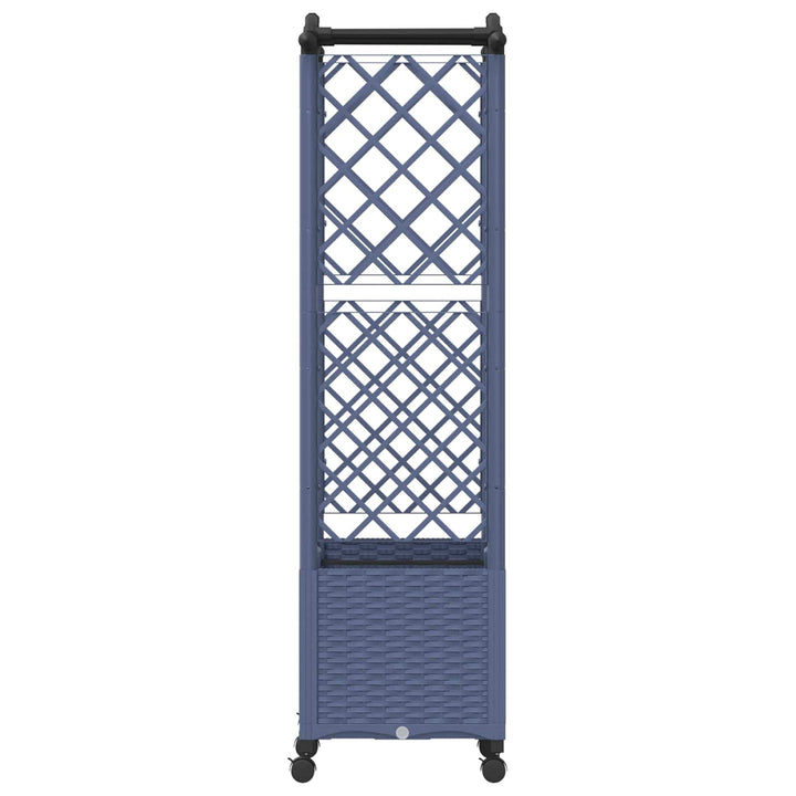 Hævet Bed med Trellis og Tag Grå 125 x 40 x 144 cm PP