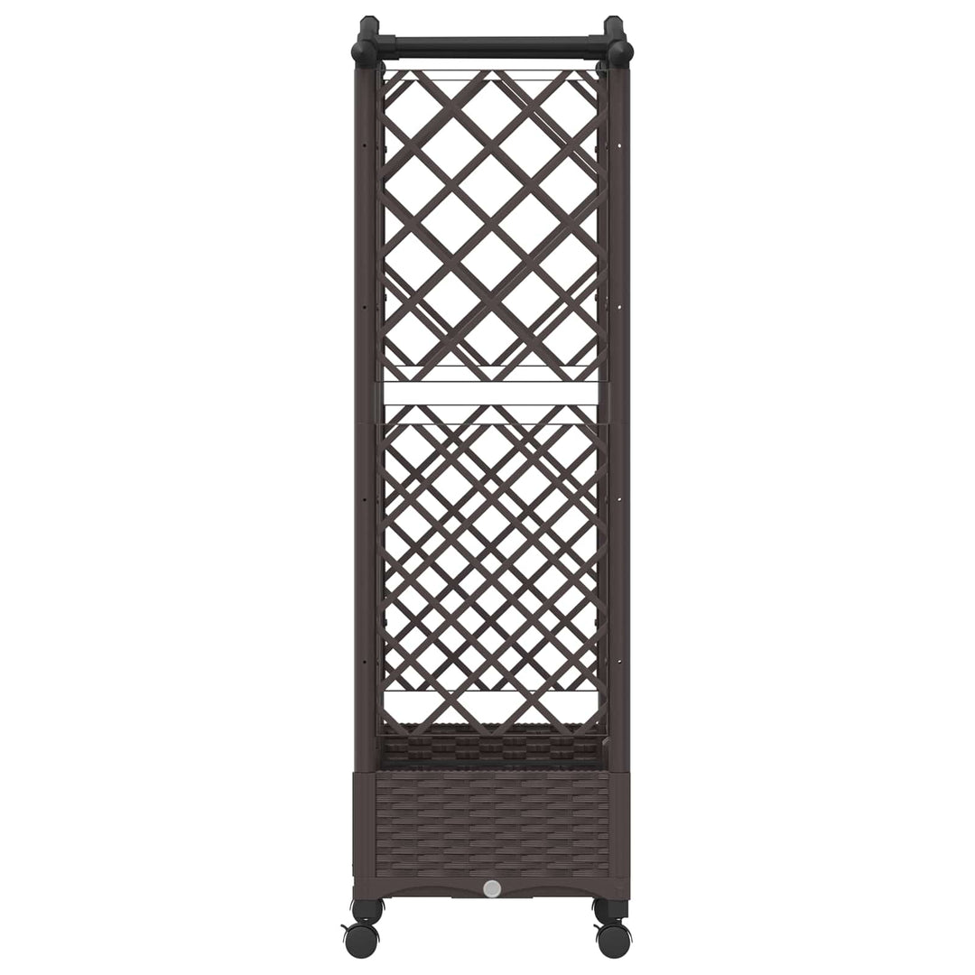 Hævet Bed med Trellis og Tag Brun 124 x 40 x 129 cm PP